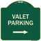 Signmission Valet Parking with Right Arrow Heavy-Gauge Aluminum Architectural Sign, 18" x 18", G-1818-22749 A-DES-G-1818-22749 - alternate 1